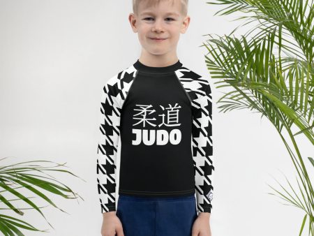 Authentic Training: Houndstooth Boy s Long Sleeve Classic Judo BJJ Rash Guard Online now