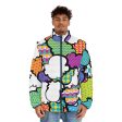 Men s CMYK Graffiti Clouds Puffer Jacket 001 For Cheap