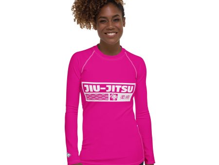 Womens Long Sleeve BJJ Rash Guard - Jiu-Jitsu 003 - Hollywood Cerise For Sale