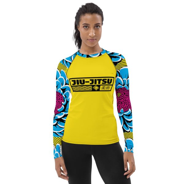 Womens Long Sleeve BJJ Rash Guard - Jiu-Jitsu 019 - Dahlia 002 on Sale