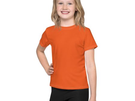 Active Wear Staple: Girls Short Sleeve Solid Color Rash Guard - Flamingo Sale