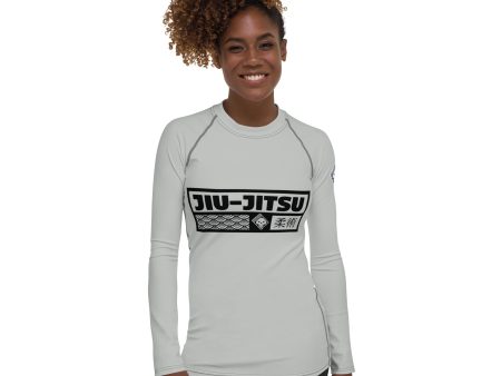 Womens Long Sleeve BJJ Rash Guard - Jiu-Jitsu 026 - Smoke Cheap