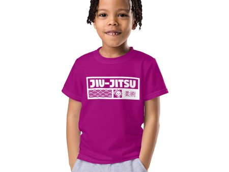 Adventurous Protection: Boy s Short Sleeve Jiu-Jitsu Rash Guard - Vivid Purple Supply