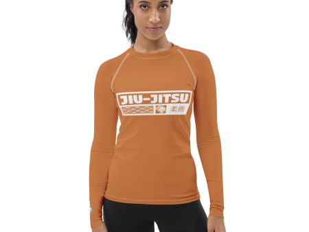 Womens Long Sleeve BJJ Rash Guard - Jiu-Jitsu 007 - Raw Sienna Fashion