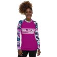 Womens Long Sleeve BJJ Rash Guard - Jiu-Jitsu 023 - Purple Wave 002 Online Hot Sale