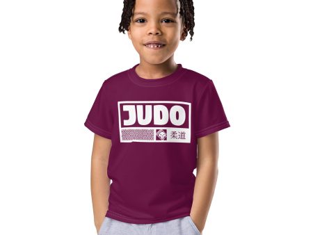 Adventure-Ready: Boy s Short Sleeve Judo Rash Guard - Tyrian Purple Sale