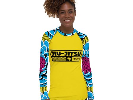 Womens Long Sleeve BJJ Rash Guard - Jiu-Jitsu 019 - Dahlia 002 on Sale