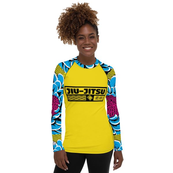 Womens Long Sleeve BJJ Rash Guard - Jiu-Jitsu 019 - Dahlia 002 on Sale