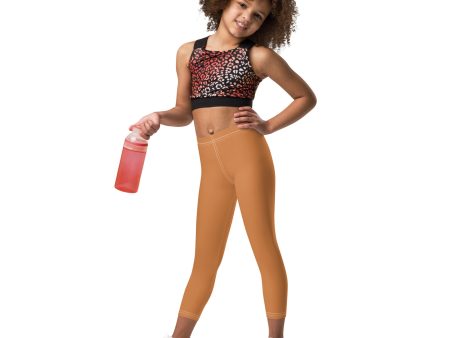 Bold Moves: Solid Workout Leggings for Young Athletes - Raw Sienna Online now