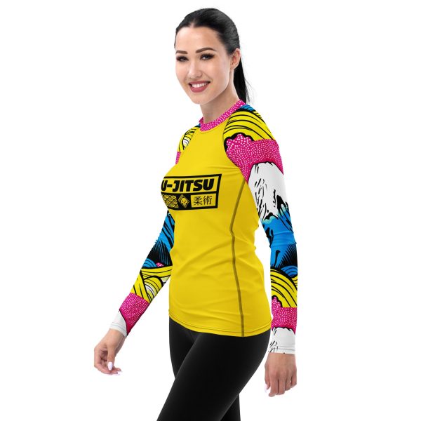 Womens Long Sleeve BJJ Rash Guard - Jiu-Jitsu 018 - Mt Fuji - 001 For Cheap