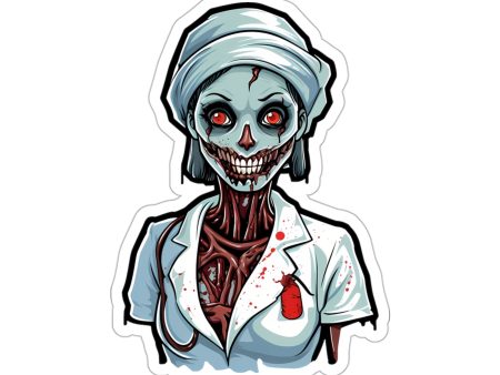 Nurse of Nightmares: Spooky Halloween Zombie Nurse Stickers Cheap