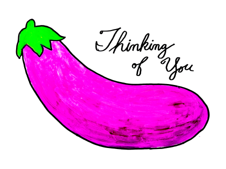 Thinking of You   Eggplant (8.5 x 11 ) color print Supply