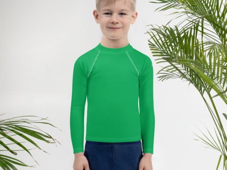 Bold Adventures: Kid s Solid Color Rash Guards for Boys - Jade Fashion