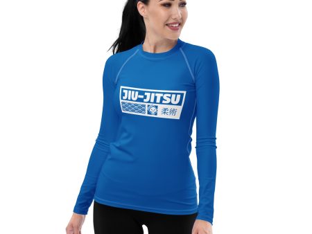 Womens Long Sleeve BJJ Rash Guard - Jiu-Jitsu 004 - Azul For Cheap