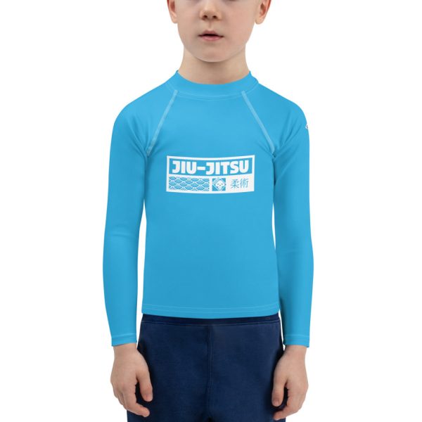 Kid s Boys Long Sleeve BJJ Rash Guard Jiu-Jitsu 005 - Cyan Online Hot Sale