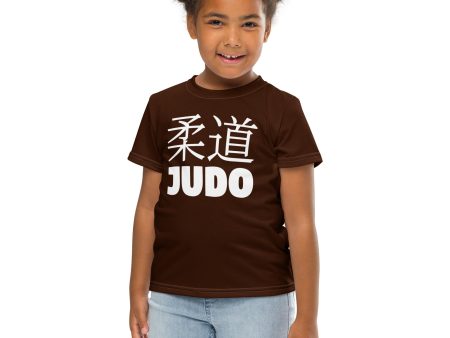 Beach Adventure: Girl s Short Sleeve Classic Judo Rash Guard - Chocolate For Cheap