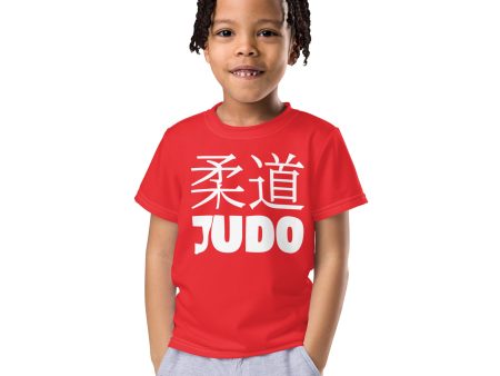 Boy s Short Sleeve Classic Judo Rash Guard: Active Wear for Adventures - Scarlet on Sale