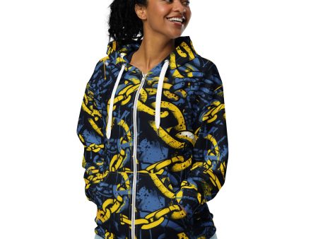 Womens Zip Hoodie - Golden Chains 002 For Sale